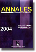Annales commentées de l'ENC 2004 - Benjamin SAFAR, Oudy SEMOUN