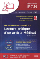 Lecture critique d'un article médical : Les annales en QRM de 2009 à 2019 -  - MED-LINE EDITIONS - 