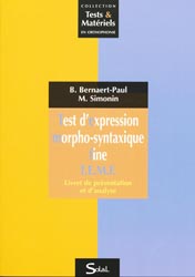 Tests d'expression morpho-syntaxique fine T.E.M.F - Béatrice BERNAERT-PAUL , Marion SiIMONIN