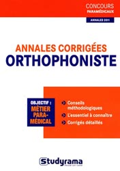 Annales corrigées orthophoniste - C. BINET, C. DEFFES, M. DUFOUR, M. MOUTARLIER