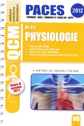 Physiologie UE 3.2 - A.CHETIOUI, P.DE RIJK, B-L. NUGUYEN - VERNAZOBRES - QCM PACES