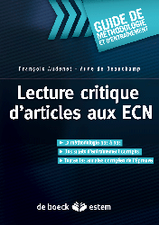 La lecture critique d'articles aux ECN - François AUDENET, Aude DE BEAUCHAMP